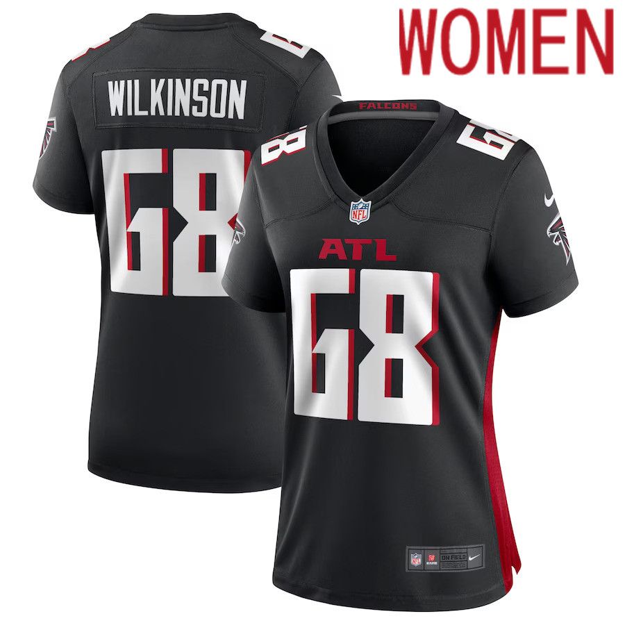 Women Atlanta Falcons 68 Elijah Wilkinson Nike Black Game NFL Jersey